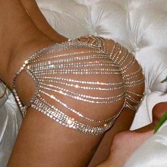 CaliShadow Jewelry - Multi-Layer Rhinestone Hip Chain Underwear Women Beach Jewelry Body Chain Skirt